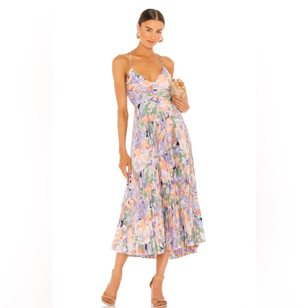 ASTR label Blythe Dress in Coral Multi Small